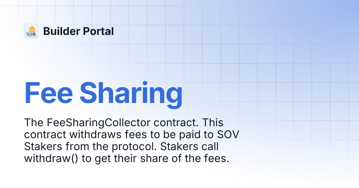 Fee Sharing | Builder Portal